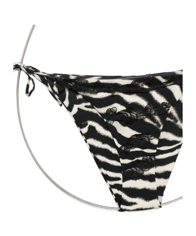 Ermanno Scervino Printed Triangle Bikini Set In Black