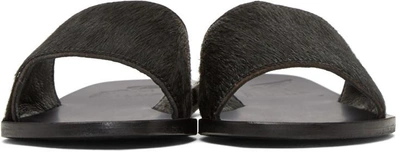 Shop Ancient Greek Sandals Black Calf-hair Taygete Sandals