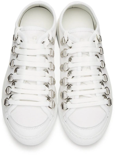 Shop Jw Anderson White Canvas Sneakers