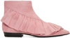 JW ANDERSON Pink Suede Ruffle Boots
