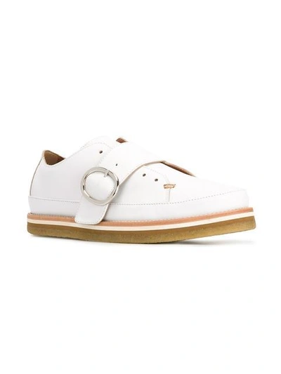 Shop Sportmax Buckled Loafers In White