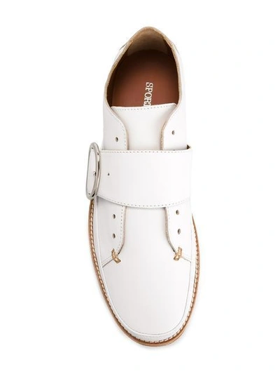 Shop Sportmax Buckled Loafers In White