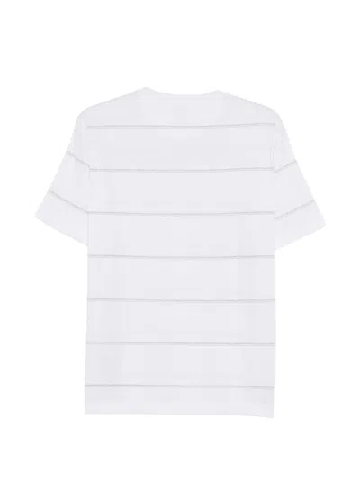 Eleventy Horizontal-stripe T-shirt In White