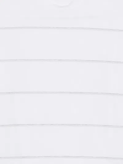 Eleventy Horizontal-stripe T-shirt In White