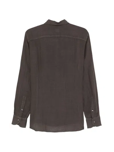 Fedeli Nick Slub-texture Shirt In Brown