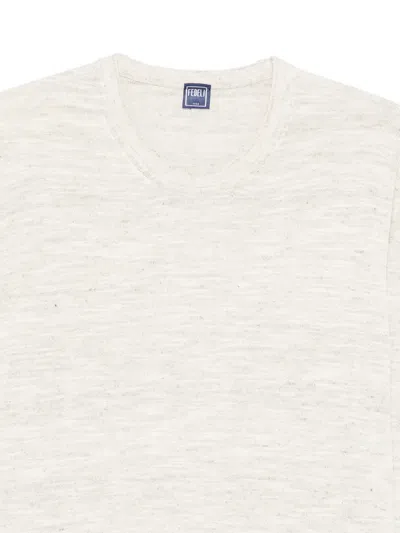 Fedeli Slub-texture Sweater In Neutral