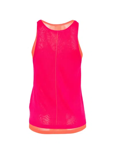 Paul Smith Pink Scoop Neck Layered Tank Top In Multi