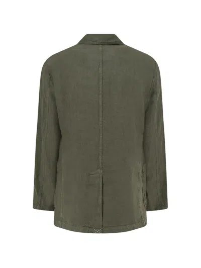 Aspesi Samuraki Linen Blazer In Green