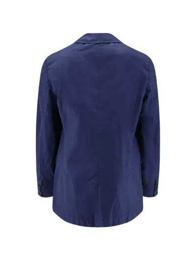 Aspesi Single-breasted Long-sleeved Suit Jacket In Blue