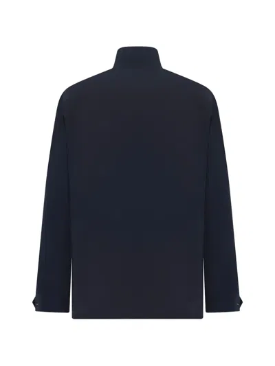 Herno High-neck Multi-pocket Jacket In Blue