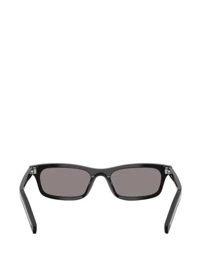 Prada Stripe-detail Rectangle-frame Sunglasses In Black