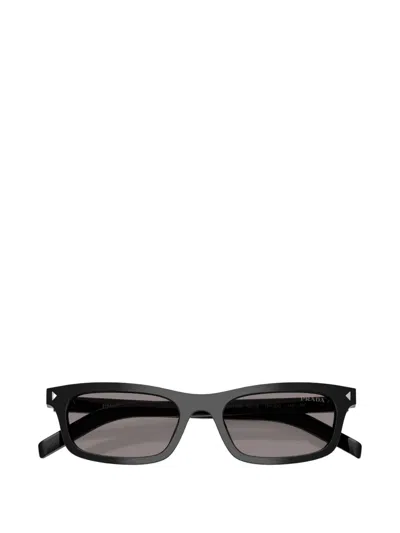 Prada Stripe-detail Rectangle-frame Sunglasses In Black