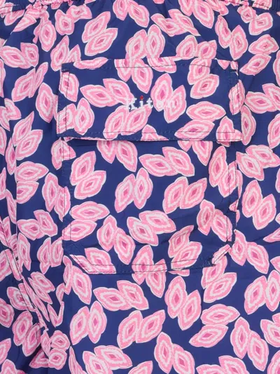Kiton Geometric-print Drawstring Swim Shorts In Multi
