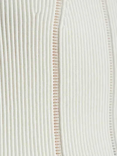 Alexander Mcqueen Ribbed Open-knit T-shirt In White