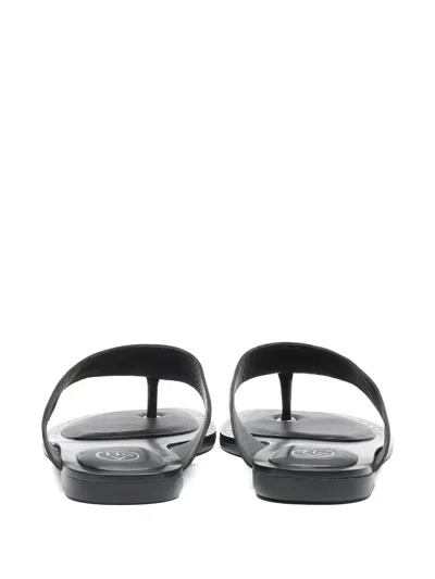 Ash Genius Leather Studded Thong Sandals In Black