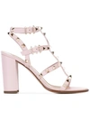 Valentino Garavani Rockstud Block-heel Sandals In Pink