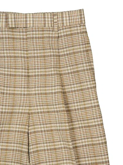 Auralee Check-pattern Trousers In Gray