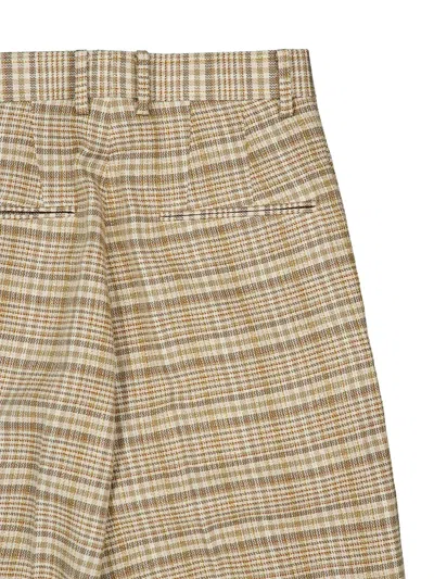 Auralee Check-pattern Trousers In Gray