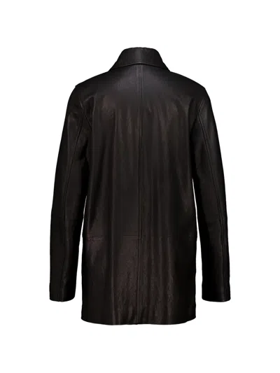 Auralee Textured-leather Jacket In Black