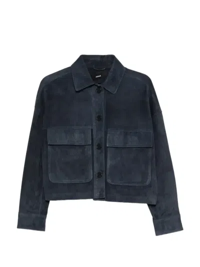 Arma Suede Patch-pocket Jacket In Blue