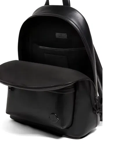 Moncler Carlo Leather Backpack In Black