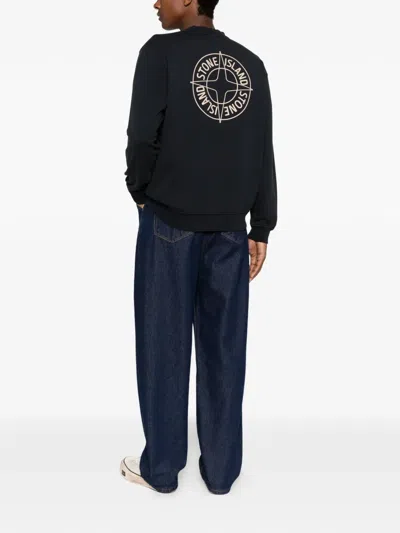 Stone Logo-print Sweatshirt In Blue