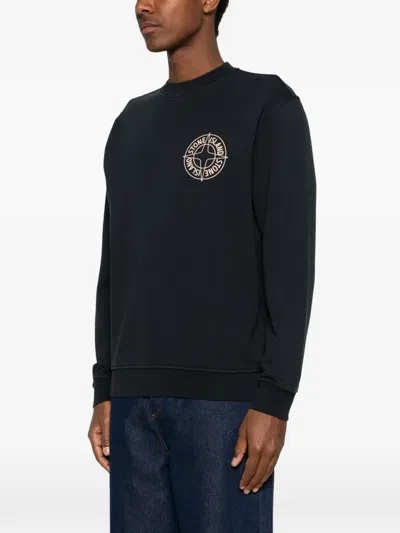 Stone Logo-print Sweatshirt In Blue