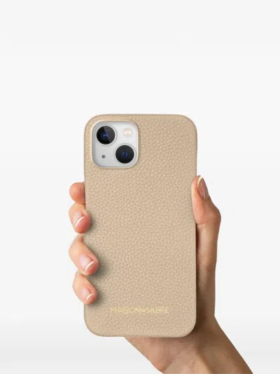 Maison De Sabre Leather Iphone 14 Case In Neutral