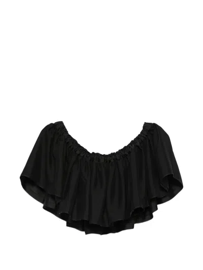Parlor Elasticated-waist Blouse In Black