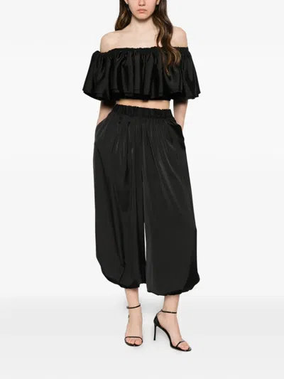 Parlor Elasticated-waist Blouse In Black
