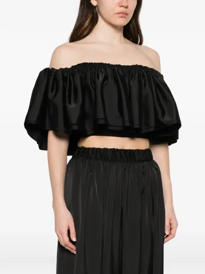 Parlor Elasticated-waist Blouse In Black