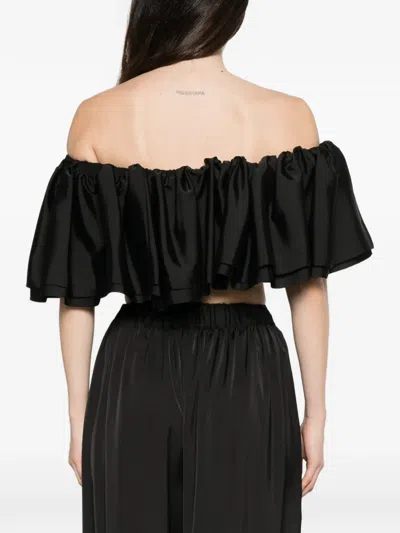 Parlor Elasticated-waist Blouse In Black