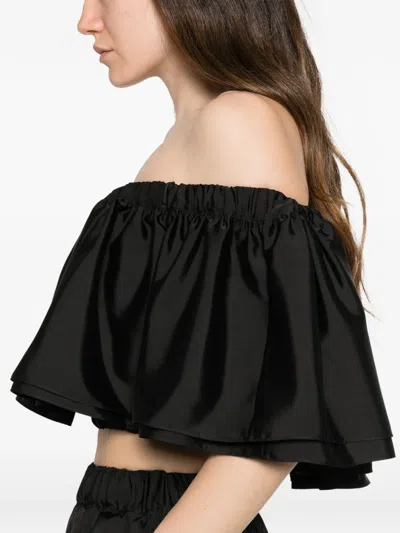 Parlor Elasticated-waist Blouse In Black