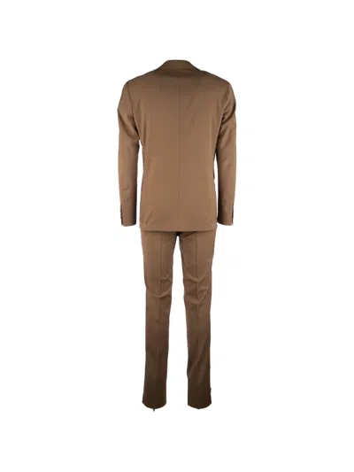 Corneliani Single-breasted Patch-pocket Suit In Brown