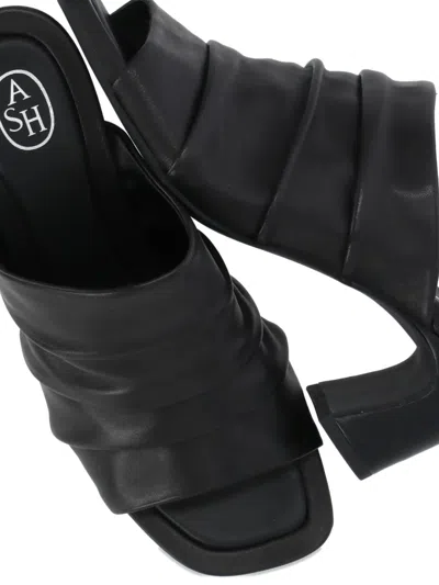 Ash Eva Leather Mules In Black