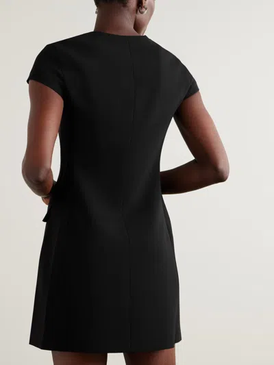 Theory Dolman-sleeve Tweed Canvas Mini Dress In Black