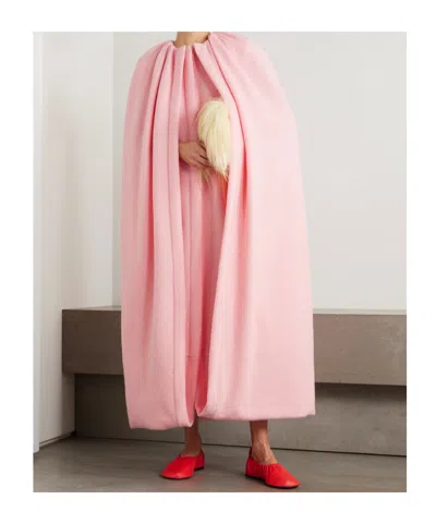 Jil Sander Cape-effect Draped Wool-blend Coat In Pink