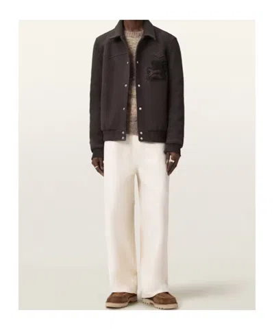 Allsaints Royce Wadded Patch Jacket In Brown