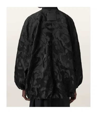 Allsaints Bayse Oversized Bomber Jacket In Black