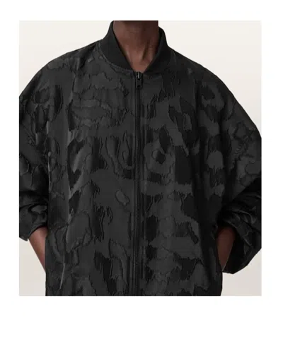 Allsaints Bayse Oversized Bomber Jacket In Black
