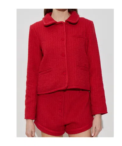 Posse Collared Long-sleeved Jacket In Red