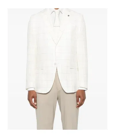 Hugo Boss Checked Blazer In White