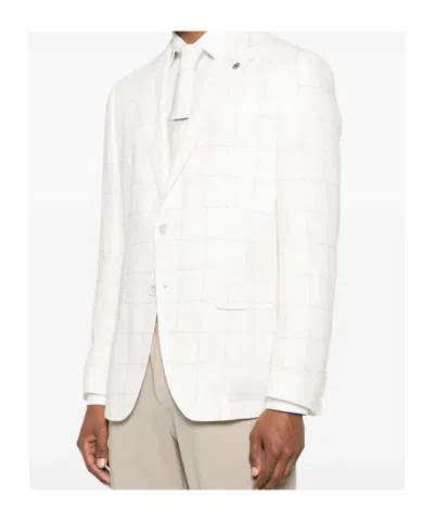 Hugo Boss Checked Blazer In White