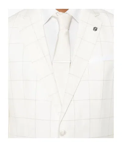 Hugo Boss Checked Blazer In White