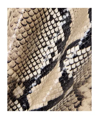 Jil Sander Python-effect Leather Bermuda Shorts In Brown