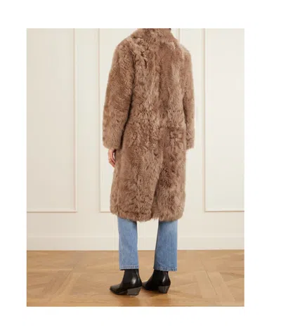 Brunello Cucinelli Oversized Shearling Double-breasted Coat In Multi