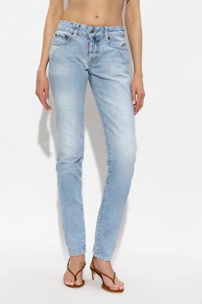 Dsquared2 Belt Loop Jeans In Blue