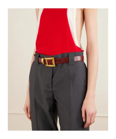 Versace Rectangular-buckle Belt In Burgundy