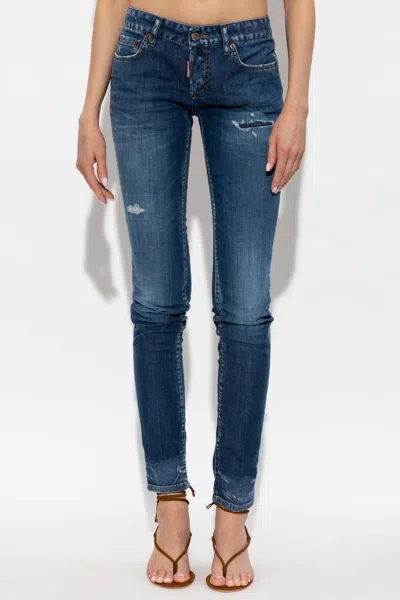 Dsquared2 Belt Loop Jeans In Blue