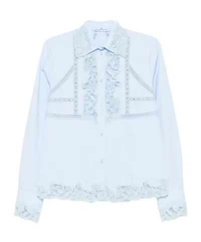 Ermanno Scervino Lace-detail Shirt In Blue